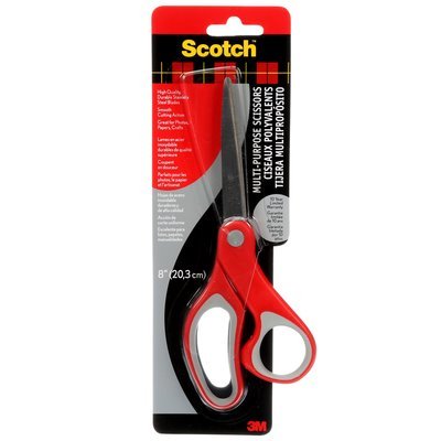 Scotch Scissors Ergonomicas 20CM - Steel Inoxidable - Handle Ergonomico - Red