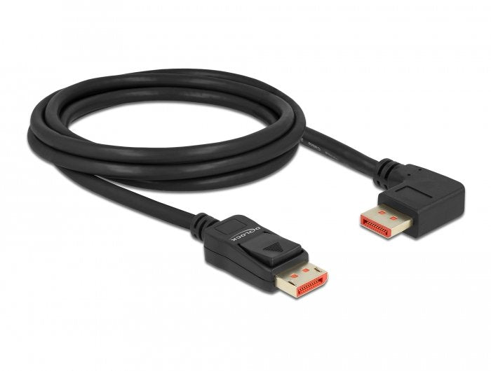 Delock Cable DisplayPort Male Recto a Male 90° Derecha Angular 8K 60 HZ 2M