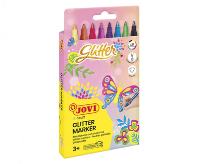 Jovi Markers Glitter 140MM Case 8 C/Surtidos Brillantes — image 1