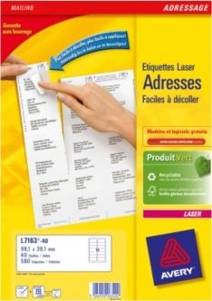 Avery Zweckform Labels Dirección L7163-40 White 99,1 X 38,1MM