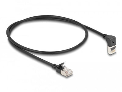 Delock Network Cable RJ45 CAT.6A S/FTP Slim 90° Oben Angular / Gerade 0,5M — image 1