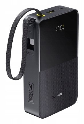 Enerfill FC51 BIPOW2 Pro Digital Display Power Bank With Built-in Cable 20000MAH 22.5W Cosmic Black