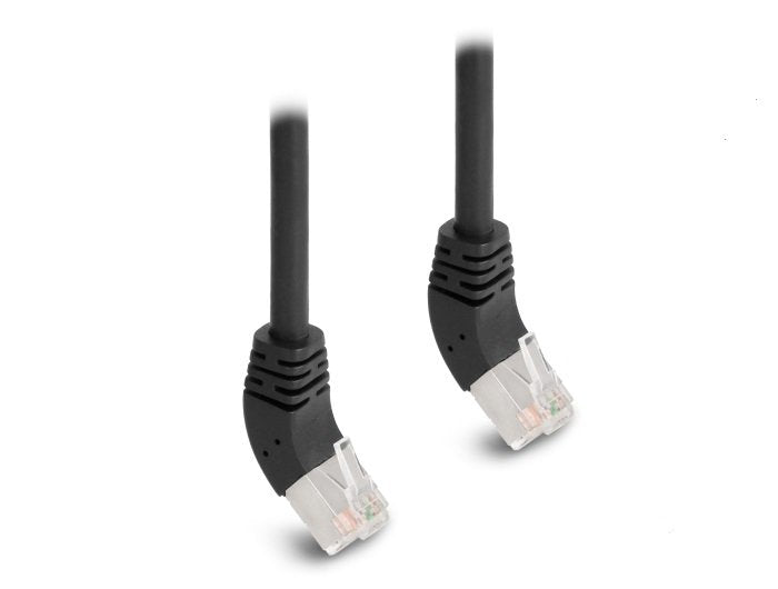 Delock 80271 RJ45 Network Cable CAT.6A S/FTP 45° Nach Oben Angular 3M Black