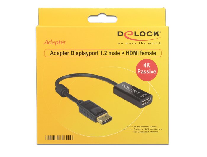 Delock Adapter DisplayPort 1.2 Male HDMI Female
