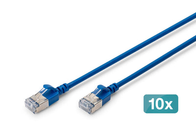Digitus Network Cable CAT.6A F/FTP Slim 0,50M Blue 10 Units — image 1