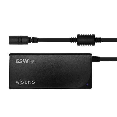 Aisens Charger 65W Automatic Universal Laptop 9 Connectors + USB-A QC.3.0 - Black — image 1