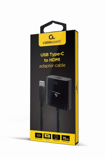 Gembird USB Type-c To HDMI Adapter Cable 4K30HZ 15CM Black — image 1