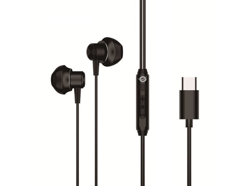 Conceptronic Headphone Intrauditivo USB-C BRENDAN04B 1.2M Microphone Controles Colour Black — image 1
