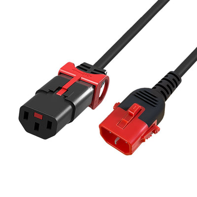 Powercord C13 IEC Lock + - C14 IEC Lock Dual Locking Black 3M, PC3605 — image 1