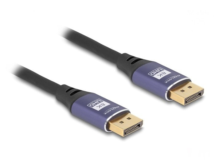 Delock 80601 Cable DisplayPort 8K 60 HZ 2M Metal Lila