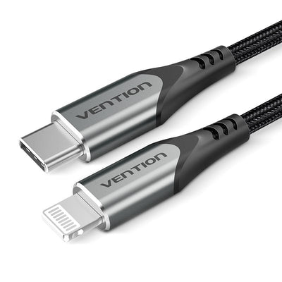 Vention USB Cable 2.0 Type-c Lightning Tachf USB Type-c Male Lightning Male 1M Grey — image 1