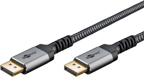 Goobay Cable DisplayPort Macho-macho 1M V.1.4 8K Housing Aluminium Gold Nylon Bag Retail — image 1