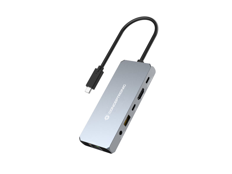 Conceptronic Dock USB-C-HDMI,2.5GBE, Usbc 3.0,100WPD0.18M Gr
