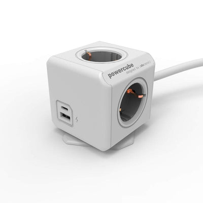Allocacoc Pdu Unit With USB-A And USB-C Ports, 4 Sockets, 1.5M, White Grey — image 1