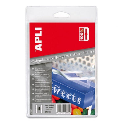 Apli Colgadores Autoadhesivos 34X48MM Pack 100U Plastic Transparent — image 1