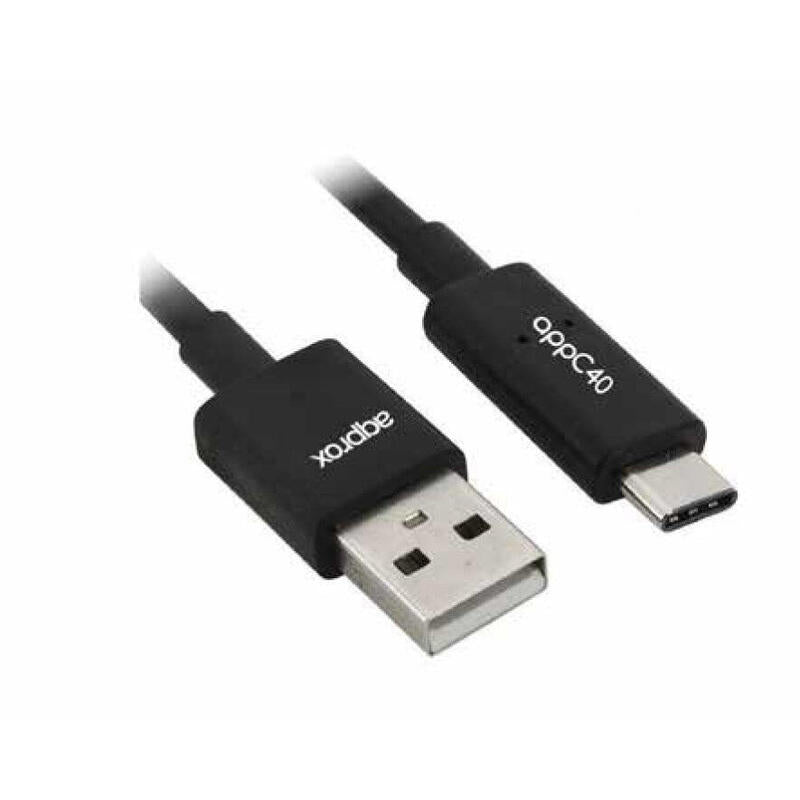 Approx USB Cable 2.0A USB Type-c 1M Black APPC39