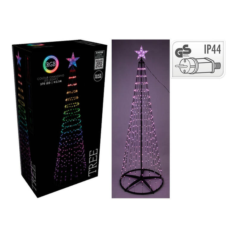 Tree Christmas 370 LED RGB Black 2,10M