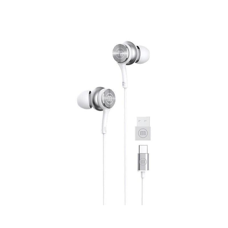Headphones With Cable Maxell XC1 USB-C With Adapter USB-A White