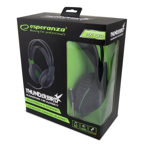 Esperanza Headphones EGH430 With Microphone Diadema Black Green — image 1