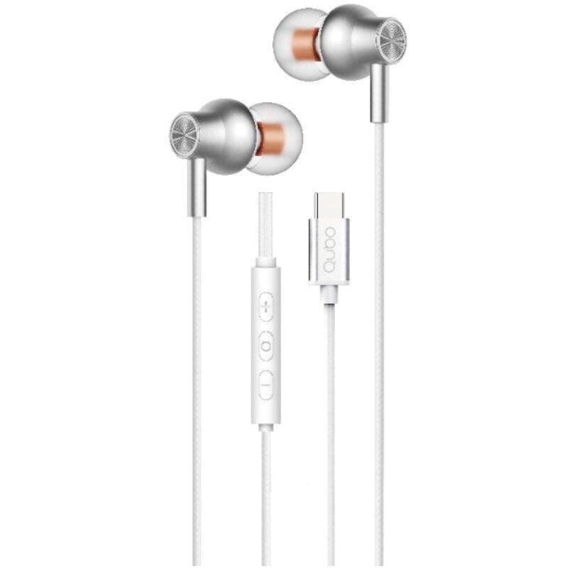 Qubo Headphones Intrauditivos AU-300C With Microphone USB Type-c White