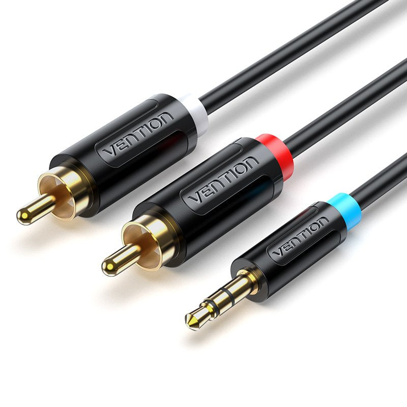 Vention Cable Stereo Bclbh Jack 3.5 Male 2X Rca Male 2M Black