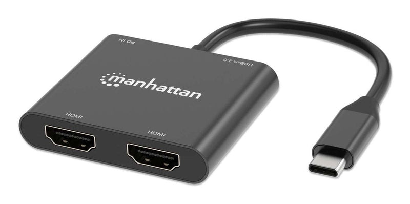 Manhattan USB-C Pd a Dual-hdmi-monitor-adapter 4K 60HZ
