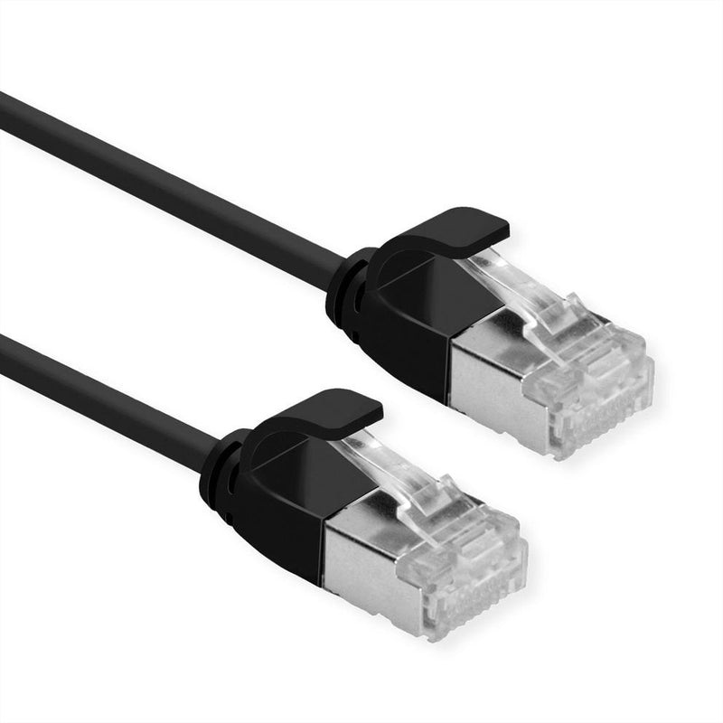 Roline Verde U FTP Network Cable CAT.6A (class Ea), Lsoh, Slim, Negro 0,5M