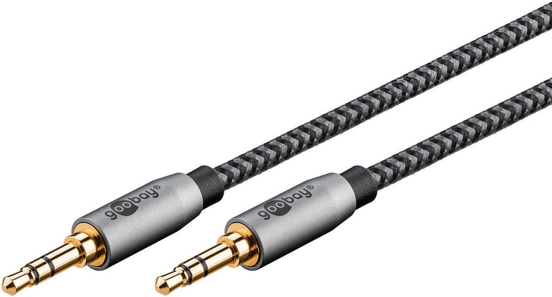 Goobay Cable Plus Connection Audio Aux 3.5MM Stereo Black/Silver 1 Tape Measure 65273