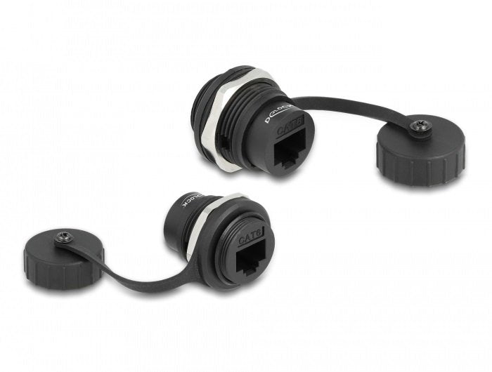 Delock RJ45 CAT.6 Connector Female Recessed With Verschlusskappe IP67 Staub- And Waterproof