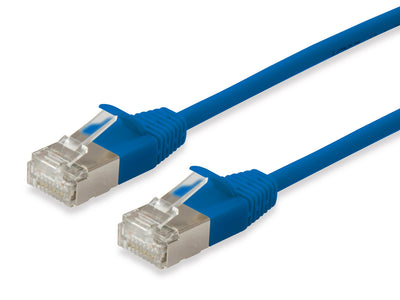 Equip Network Cable CAT.6A F/FTP 2x RJ45 1.00M Blue Slim Lszh — image 1