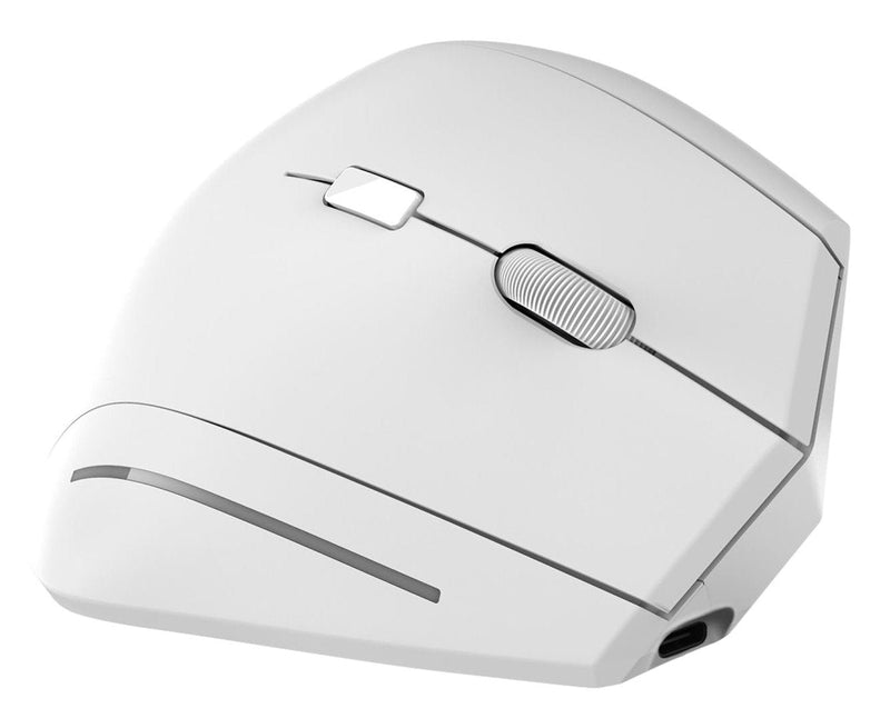 Tnb Ergo - Bluetooth + USB-A 2.4GHZ Rechargeable Vertical Ergonomic Wireless Mouse - White