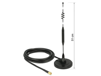 Delock 12429 Antenna LTE Male Sma 6 dBi Omnidirectional Fixed With Base Magnética And Cable Connection (RG-58, — image 1