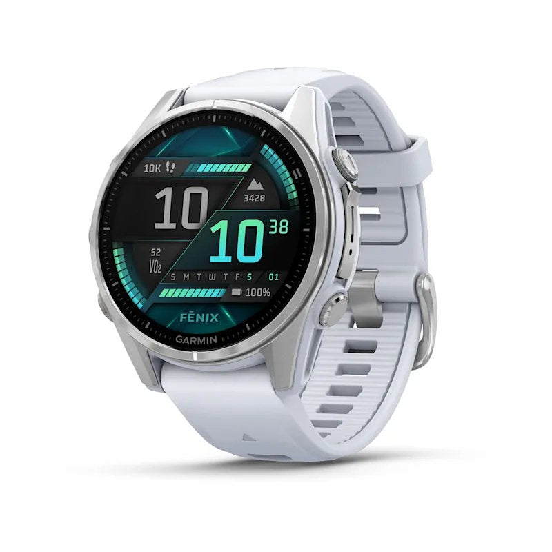 Garmin Fenix 8 Whitestone Smartwatch 43MM Amoled Plata Con Strap Silicone Blanco