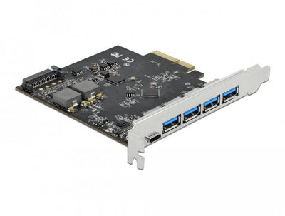 Delock Card Pci Express X4 a 1 X USB Type-c + 4 X USB Typ-a — image 1