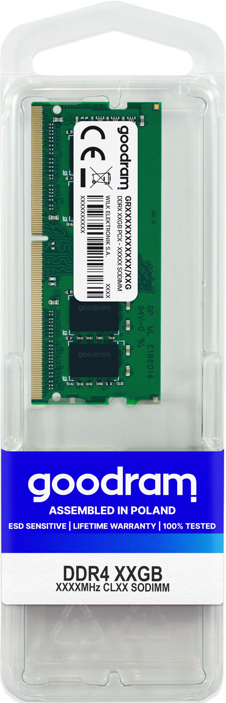 Goodram RAM SODIMM DDR4 8GB PC2400 Retail CL17 SODIMM GR2400S464L17S 8G