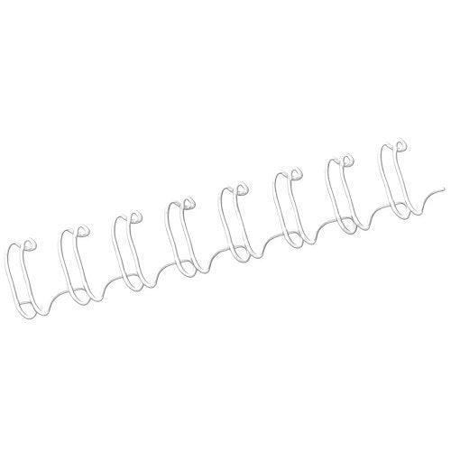 Fellowes Wire Pack 100 Espirales Dobles Metalicas 10MM - Up To 80 Paginas - Colour White