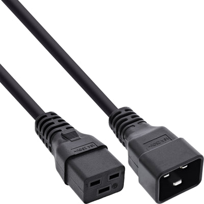 Inline Cable Power C19 a C20 3 Pines IEC Male a Female Black 3M — image 1