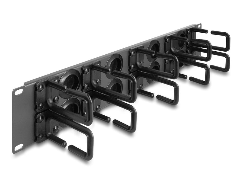 Delock 66746 Panel Organisation Cables 19? With 8 Rubber Entradas Cables And 10 Ganchos 2U Grey Oscuro