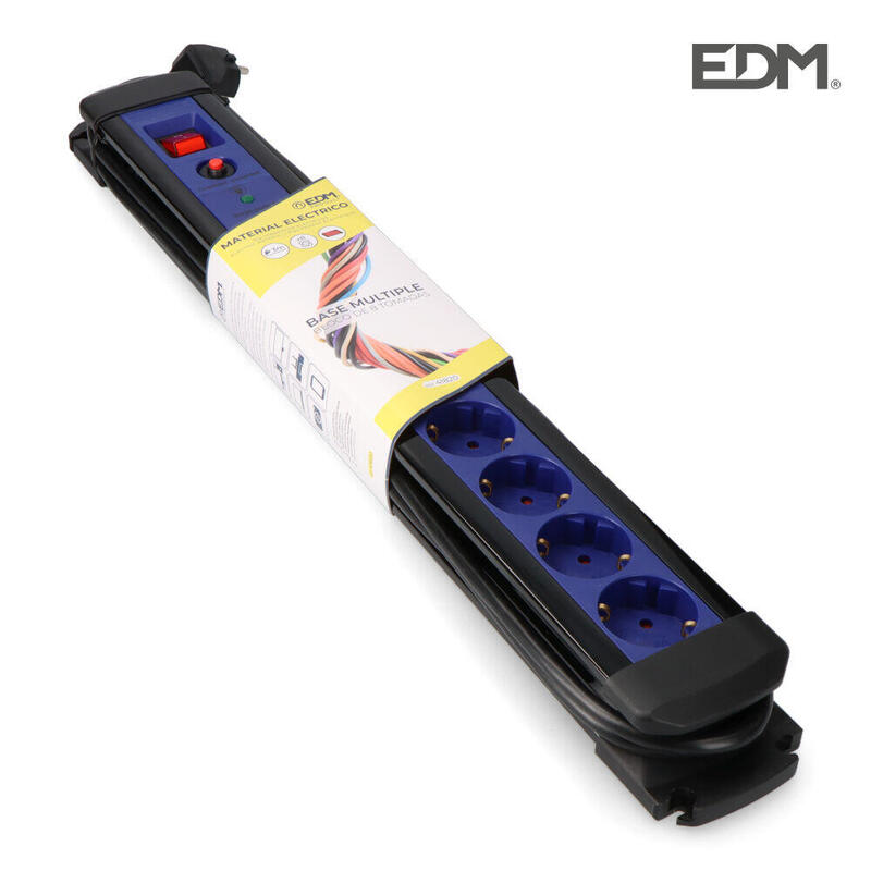 EDM Base Multiple 8 Sockets With Protector + Switch 3M