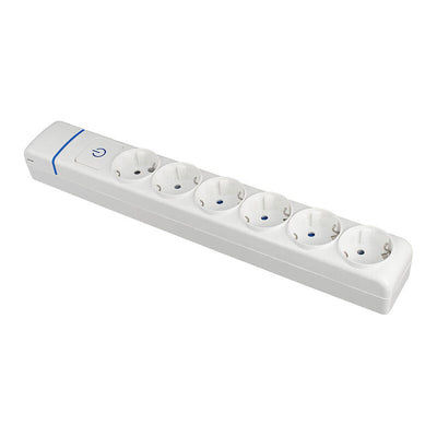 Solera Base Múltiple 6 Sockets 2P + T, 16A 250V. With Switch Luminoso. 8006PIL — image 1