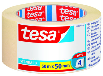Tesa Standard Tape Pintor 50MM X 50M - Fabricada Paper - Libre Disolventes - No Deja Residuos — image 1