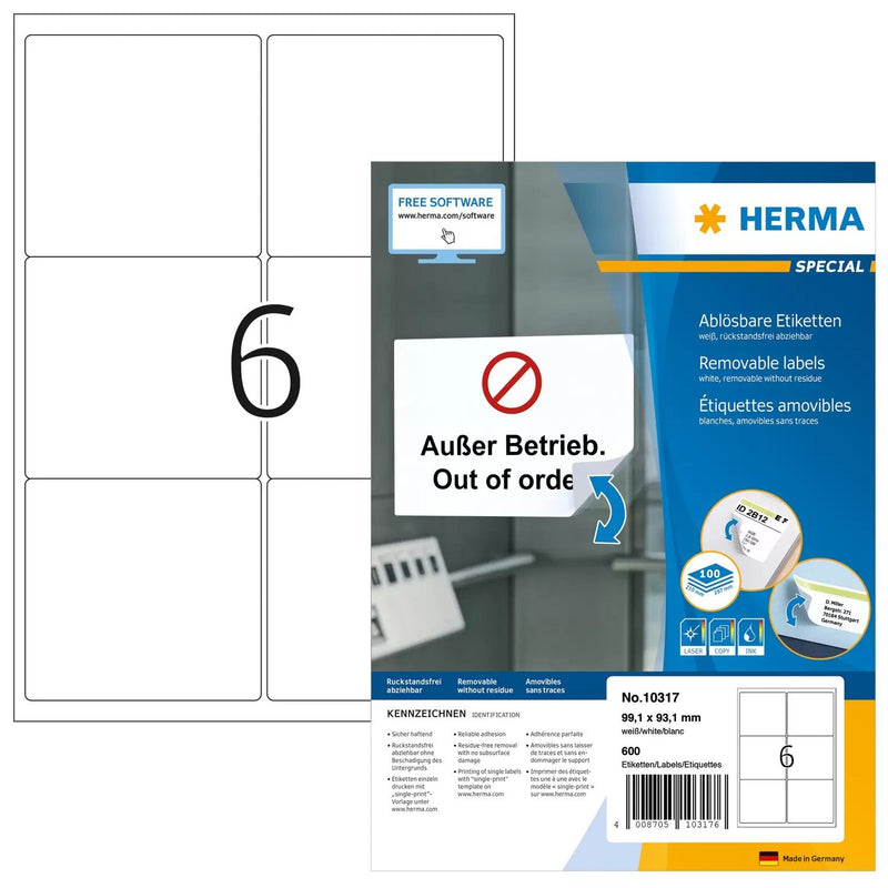 Herma Labels Dirección A4 White 99,1X93,1MM Opacas 600 Pieces