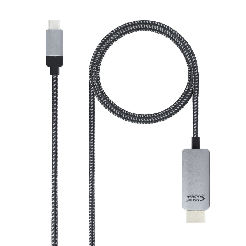 Nanocable Cable Converter USB-C Male a HDMI Male 1.80M - Black/Silver