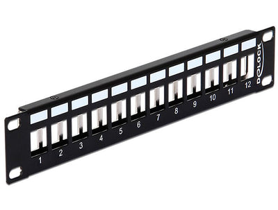 Delock 43326 10 Keystone Patch Panel 12 Port Metal Black — image 1