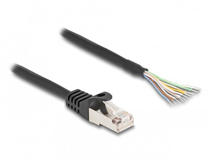 Delock 80208 Cable RJ50 Male a Extremos Abiertos S/FTP 5M Black