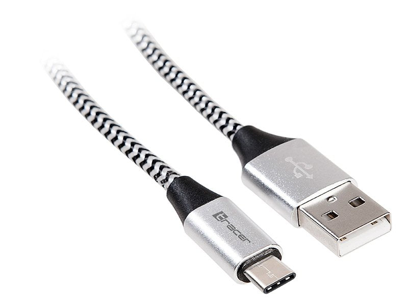 Tracer TRAKBK46265 USB Cable 1M 2.0 USB C USB a Black Silver