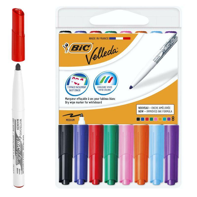 Bic Velleda Pack 8 Markers Whiteboard - Punta Conica