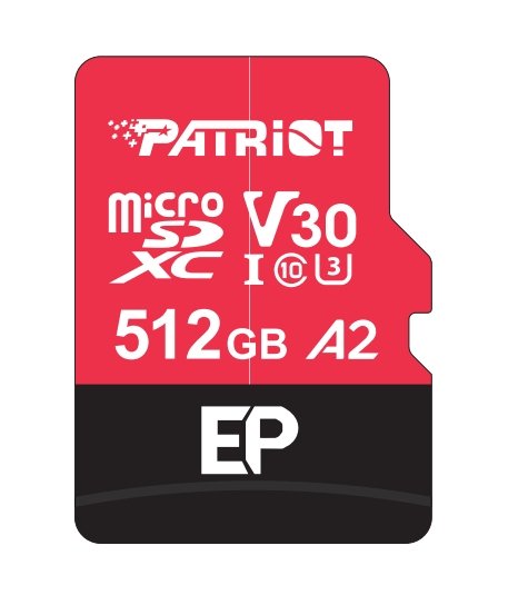 Patriot Memory Ep A2 Memory Flash 512GB Microsdxc V30 U3 Clase 10 (PEF512GEP32MCX)
