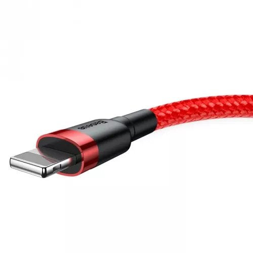 Baseus Cable Charging / Datos Cafule USB a Lightning 2.4A 0.5M, Rojo-rojo