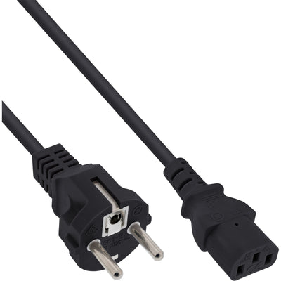 Inline 40PCS. Pack Bulk-pack ® Power Cable German 3 Pin IEC C13 H05VV-F 3X0.75MM² Black 1.5M — image 1